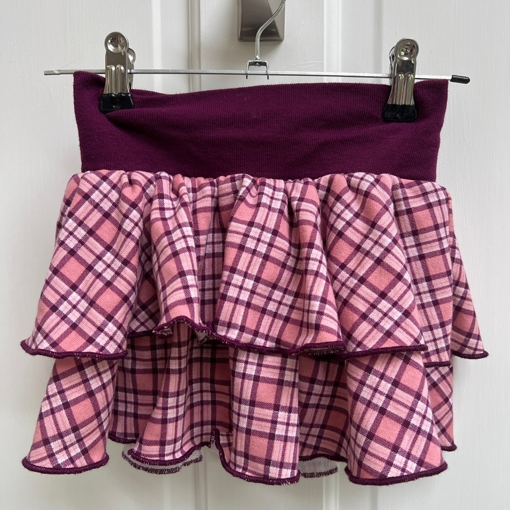 Garanimals 24M Pink & Maroon Plaid Ruffle Girls Skirt